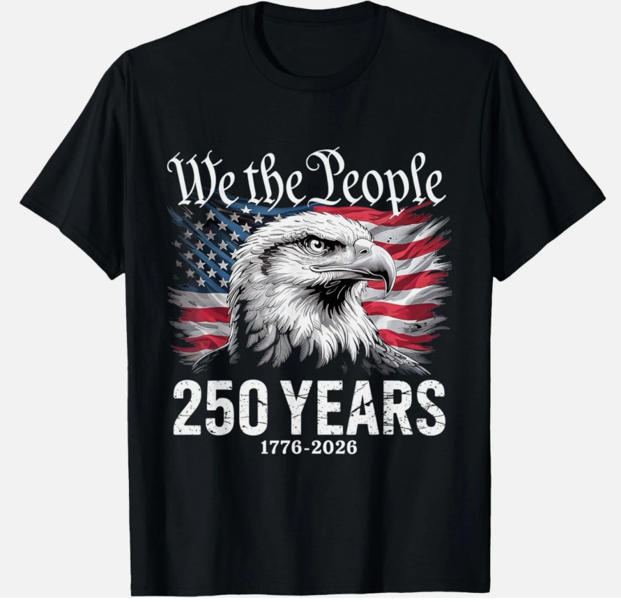 Vintage 250 Years 1776-2026 250th Birthday Eagle 4th July T-Shirt