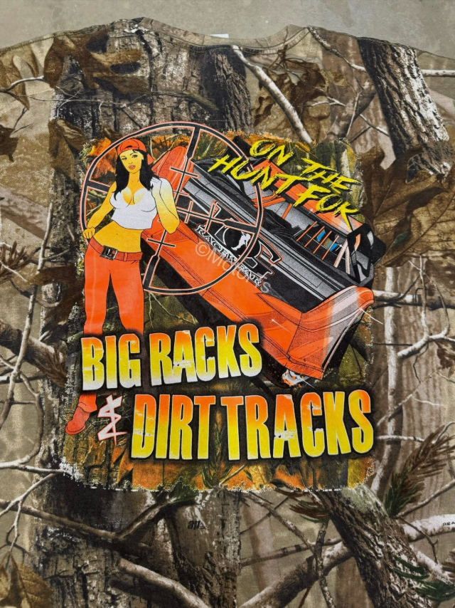 Dirty Girl Racewear “Hunting Big Racks and Dirt Tracks” Camo Tee