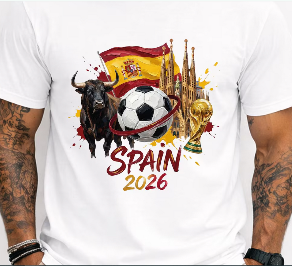 Spain 2026 Shirt, World Cup Soccer Tee, Spanish Flag Football T-Shirt, FIFA 2026 Fan Gift, Graphic Sports Tee, Unisex Shirt