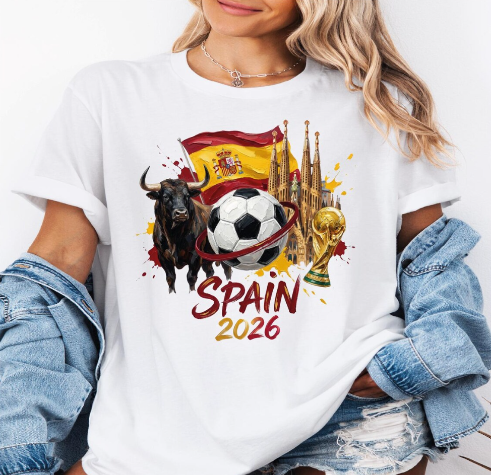 Spain 2026 Shirt, World Cup Soccer Tee, Spanish Flag Football T-Shirt, FIFA 2026 Fan Gift, Graphic Sports Tee, Unisex Shirt