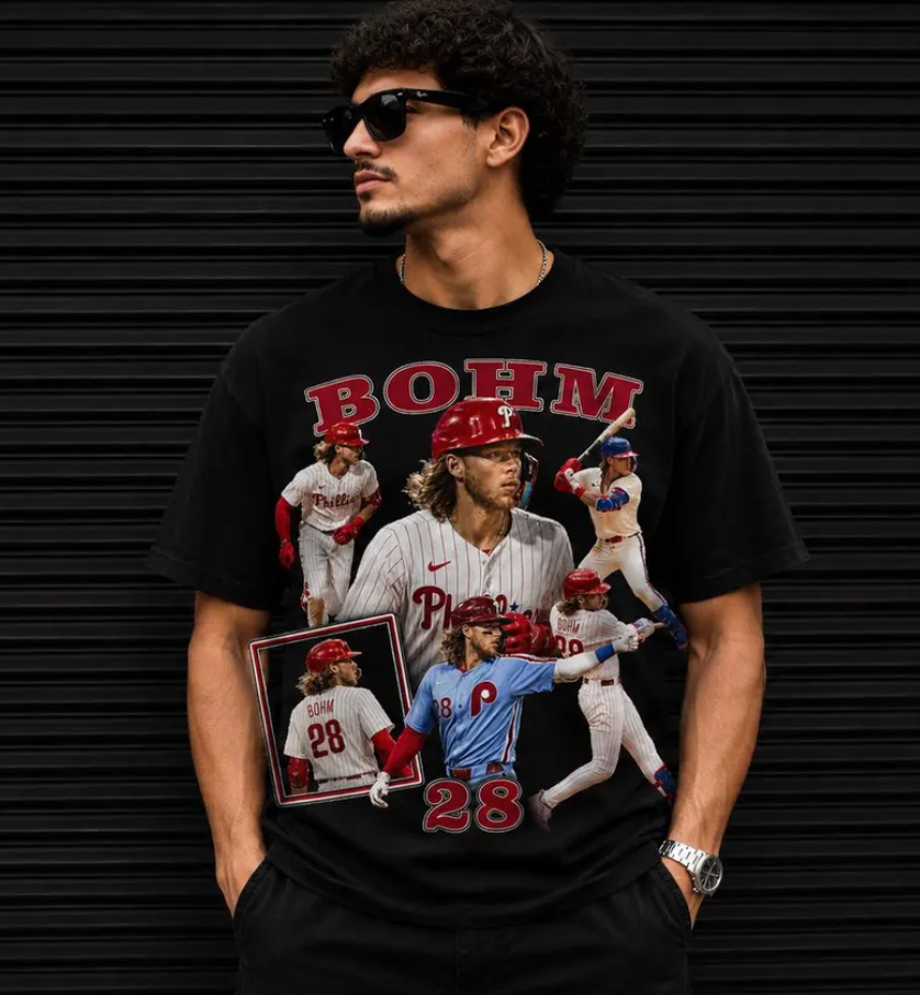 Alec Bohm baseball collage T-Shirt Player portrait sports tee