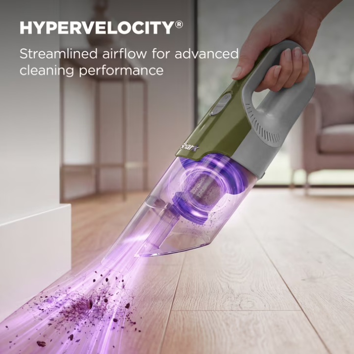 Shark Cyclone Handheld Vacuum, On-the-Go Cleaning, HyperVelocity Suction, USB Charging, CH700WM, Herb