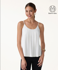 U-Neck Pleated Spaghetti Bra Tank