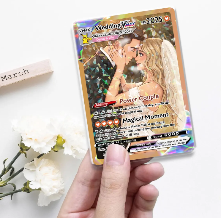 Custom Couple Trading Card, Wedding Anniversary Keepsake