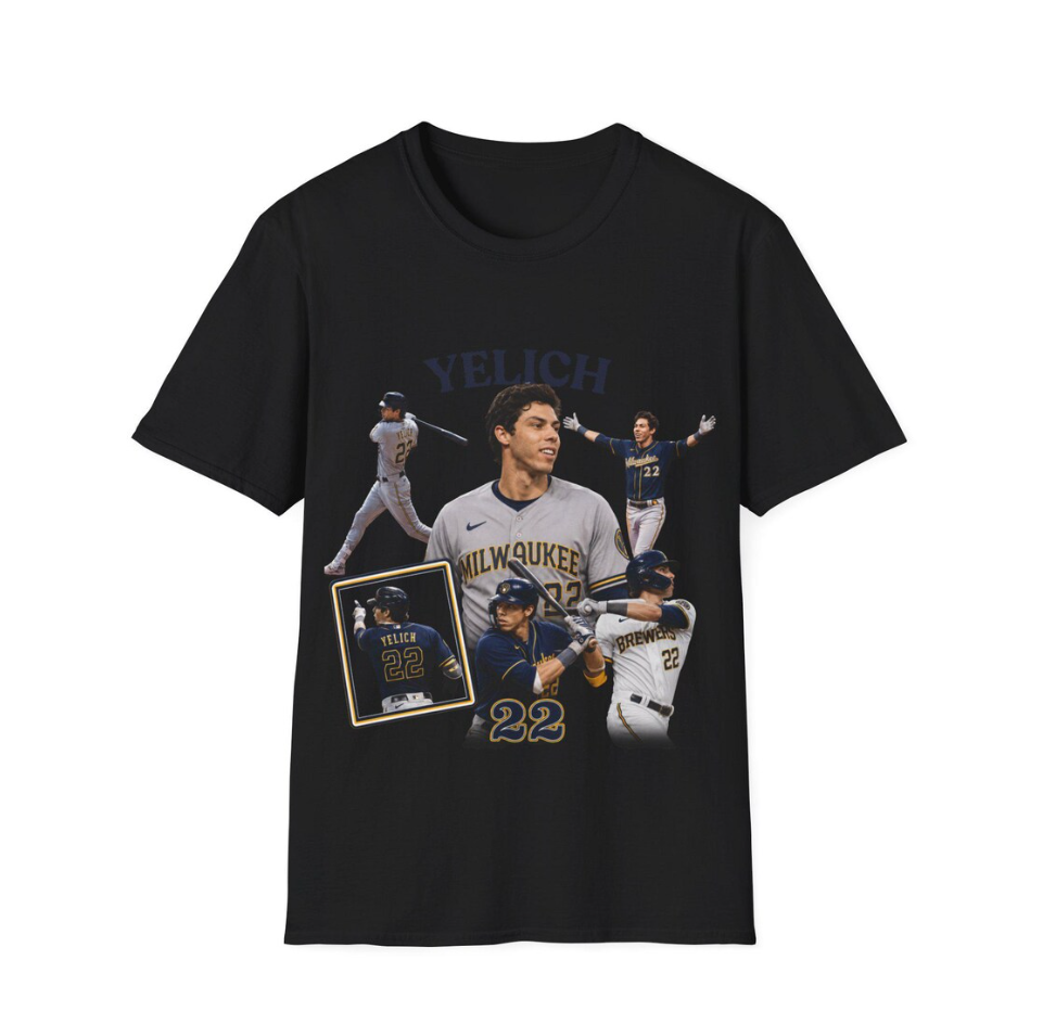Christian Yelich Collage T-Shirt Baseball Player Fan Tee
