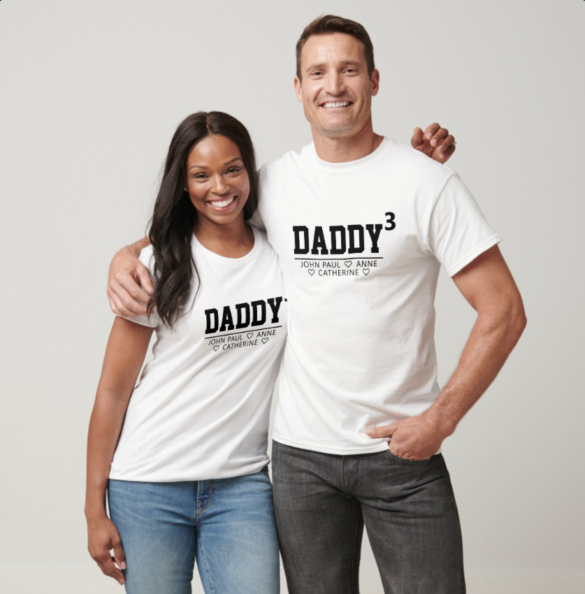 Daddy Cubed or Greater T-Shirt – Personalized Kid’s Names Father’s Day Gift for Dad