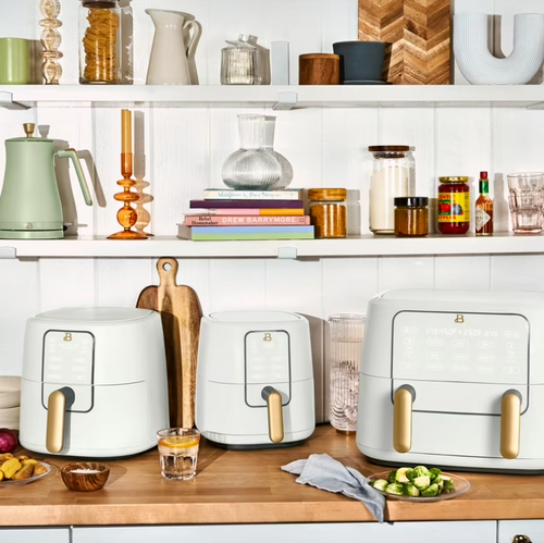 Beautiful 6qt Air Fryer with TurboCrisp Technology, EverGood Ceramic Nonstick Coating, White Icing