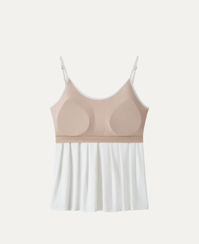 U-Neck Pleated Spaghetti Bra Tank