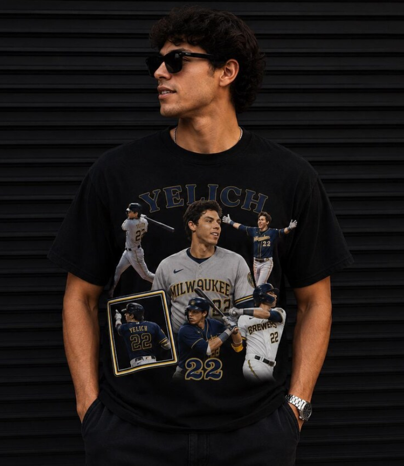 Christian Yelich Collage T-Shirt Baseball Player Fan Tee