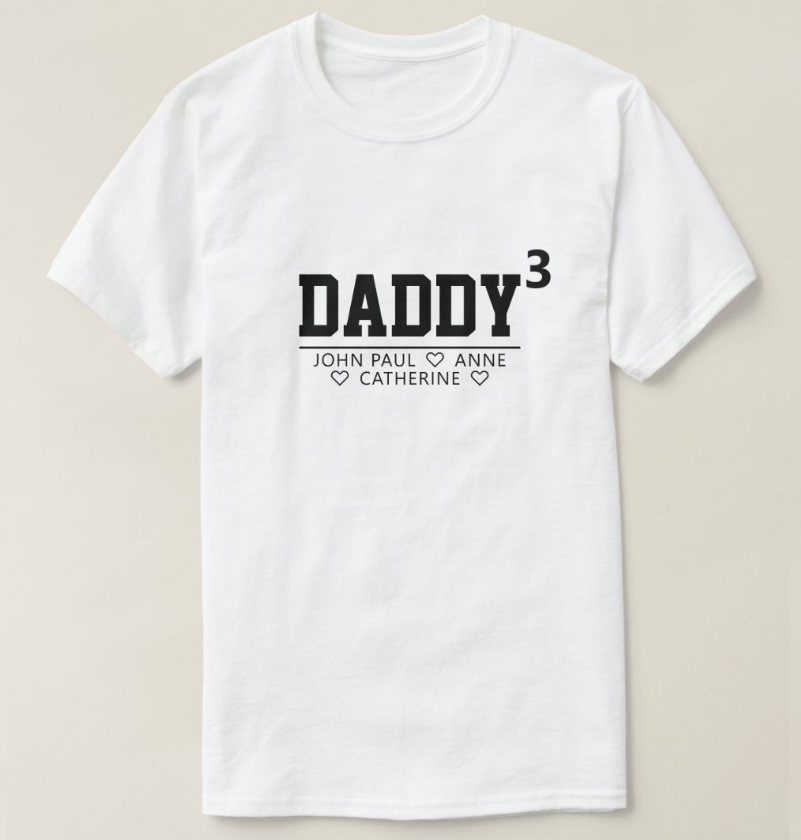 Daddy Cubed or Greater T-Shirt – Personalized Kid’s Names Father’s Day Gift for Dad