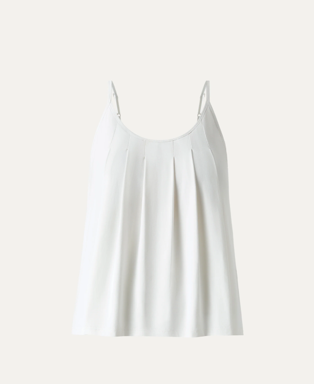 U-Neck Pleated Spaghetti Bra Tank