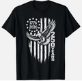 1776 2026 250 Years Patriotic Eagle American Flag T-Shirt