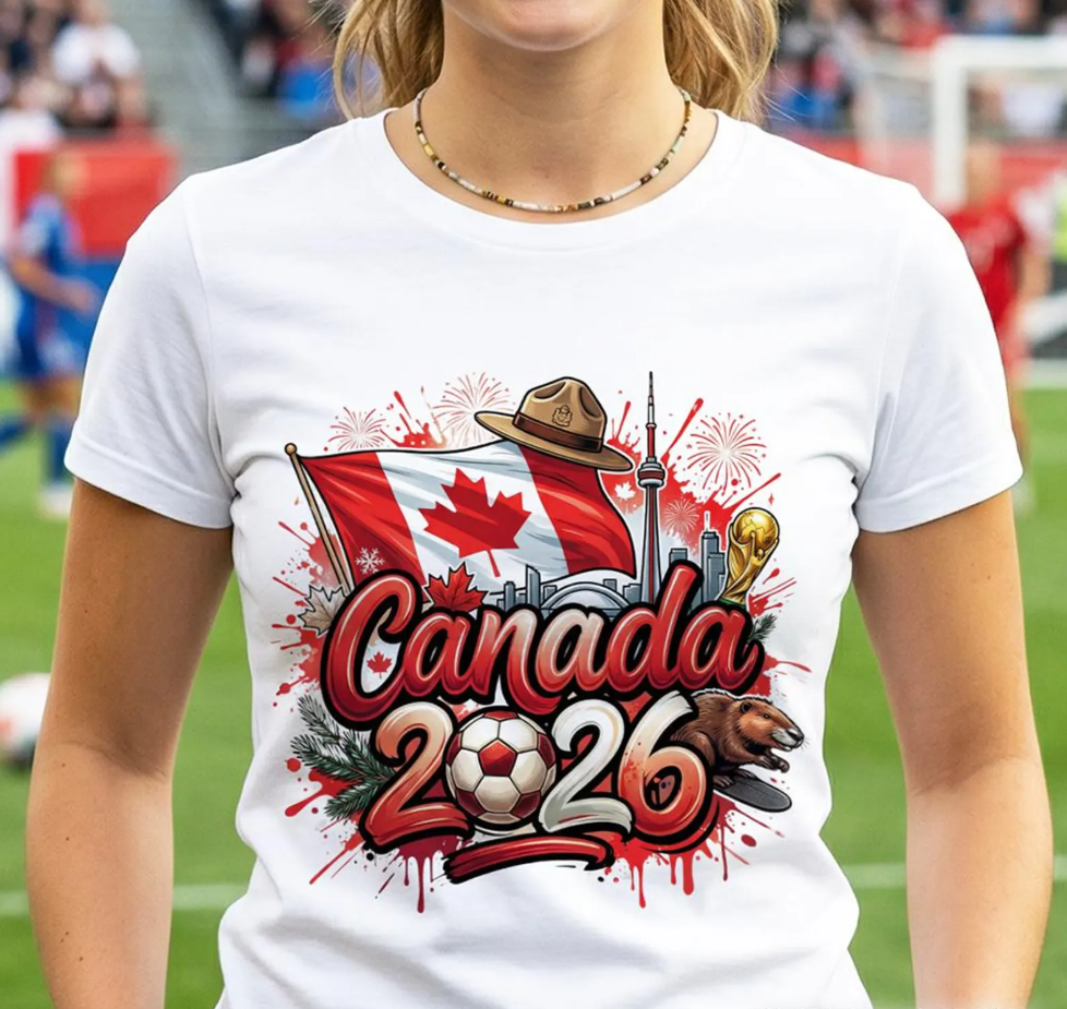 Canada 2026 FIFA World Cup Soccer T-Shirt, Fans Football Tee