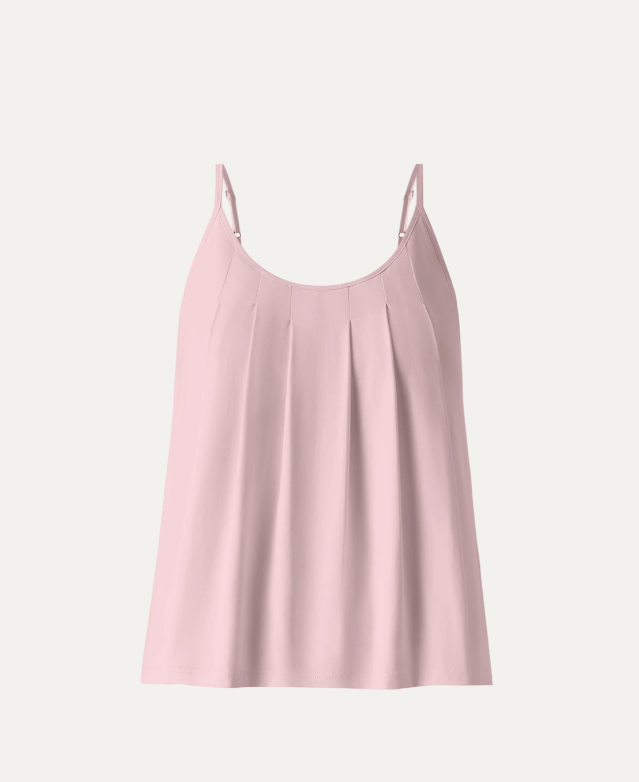 U-Neck Pleated Spaghetti Bra Tank