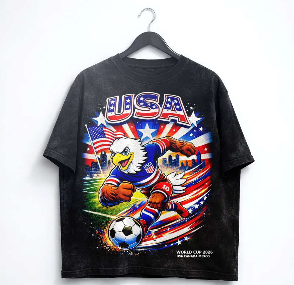 USA Soccer Shirt, USA Football Graphic Tee, American Flag Eagle Shirt, World Cup 2026 Shirt, Patriotic Streetwear Tee, Unisex T-Shirt.