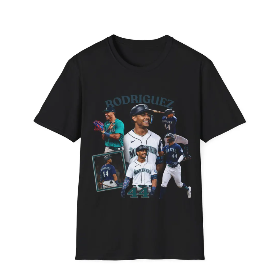 Julio Rodriguez Baseball Player Collage T-Shirt Seattle Mariners Tribute