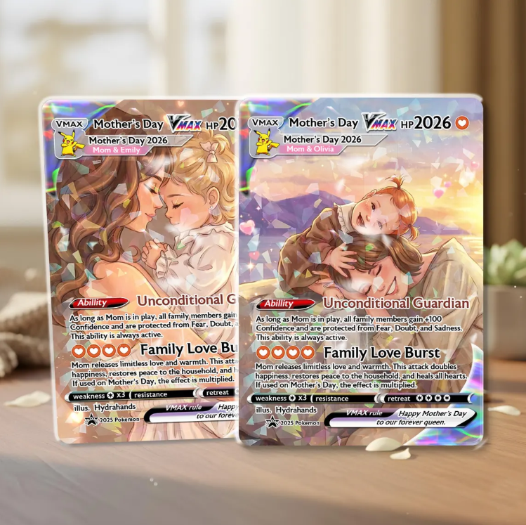 Personalized Anime Trading Card, Mother's Day Keepsake, Custom Mom Collectible Print