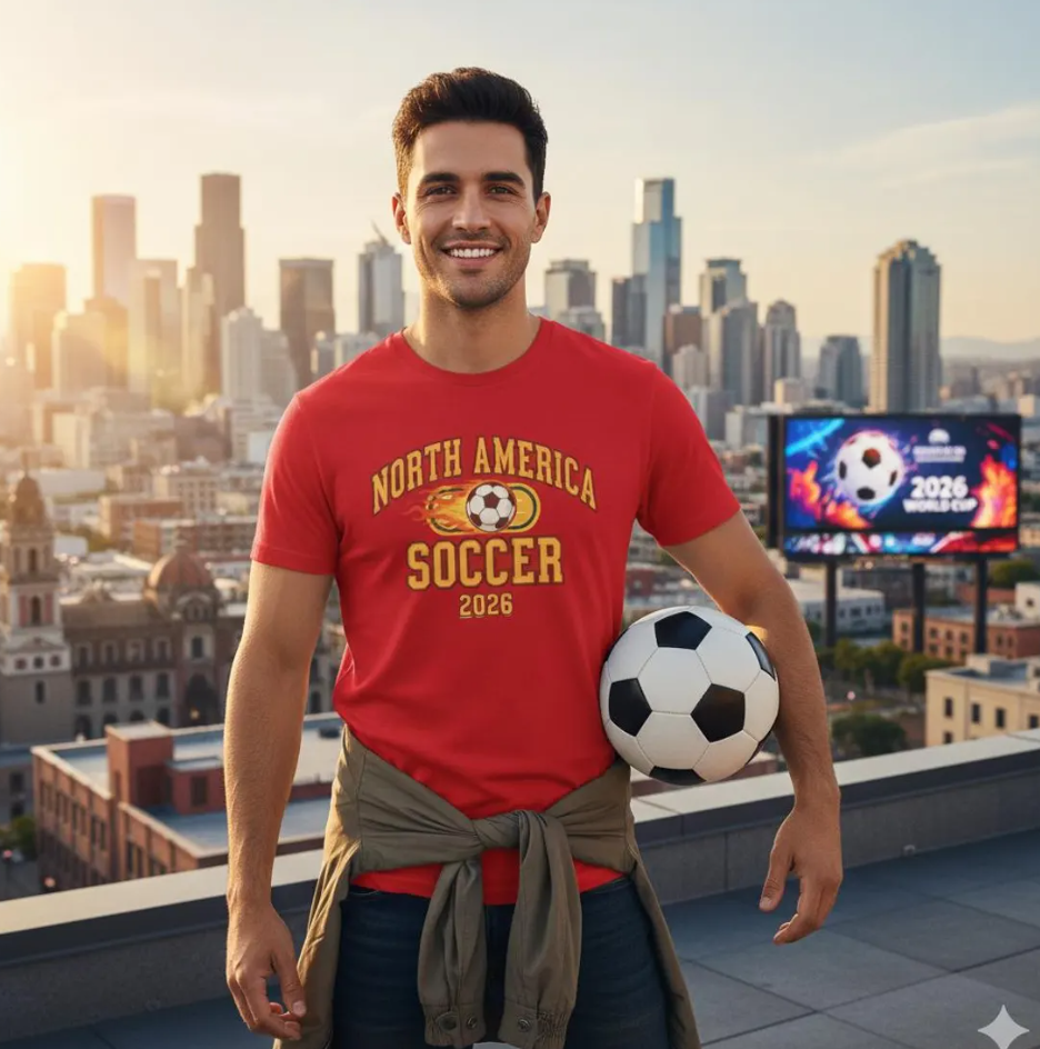 North America Soccer 2026 T-Shirt | USA Canada Mexico World Cup Fan Shirt | Futbol Game Day Tee | Travel Host City Apparel Gift