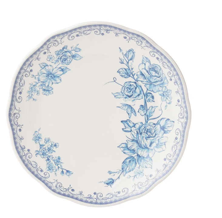 The Pioneer Woman Agatha 12-Piece Stoneware Dinnerware Set, Blue