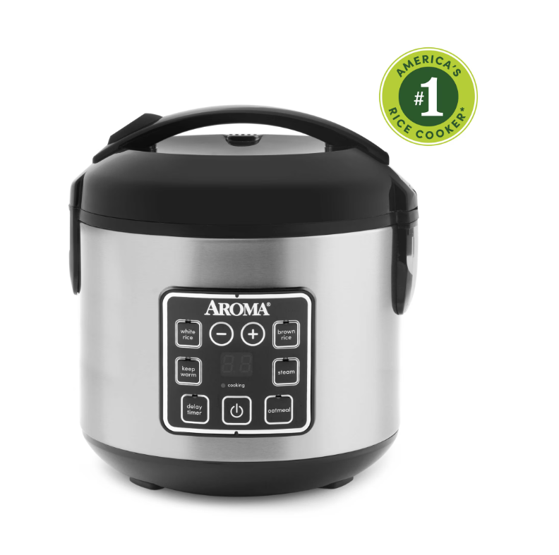 AROMA® 8-Cup Digital Rice Cooker & Food Steamer with Bonded Granite® Nonstick Ceramic
