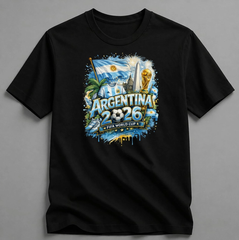 Fifa World Cup 2026 T-Shirt Soccer Graphic Tee USA Football Fan, Argentina