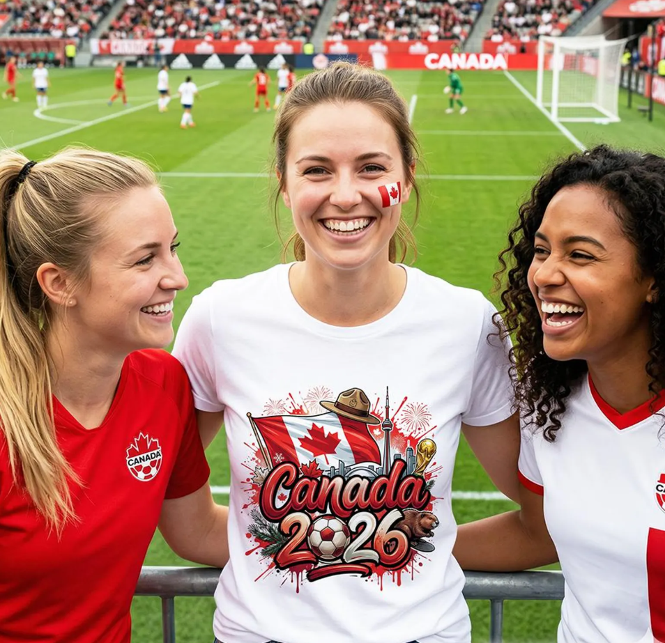 Canada 2026 FIFA World Cup Soccer T-Shirt, Fans Football Tee