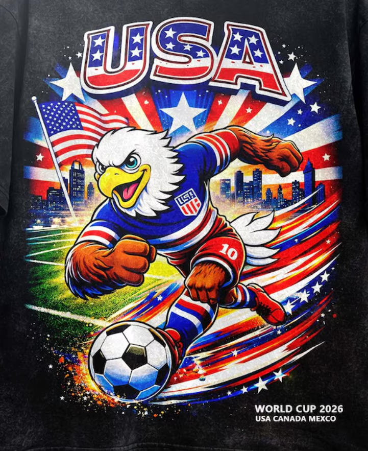 USA Soccer Shirt, USA Football Graphic Tee, American Flag Eagle Shirt, World Cup 2026 Shirt, Patriotic Streetwear Tee, Unisex T-Shirt.