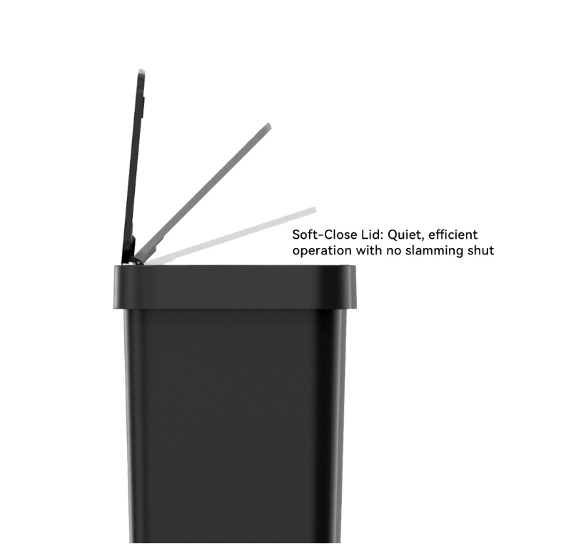 Mainstays Kitchen Automatic Trash Can, 13.2 Gallon Plastic Motion Sensor Garbage Bin, Black