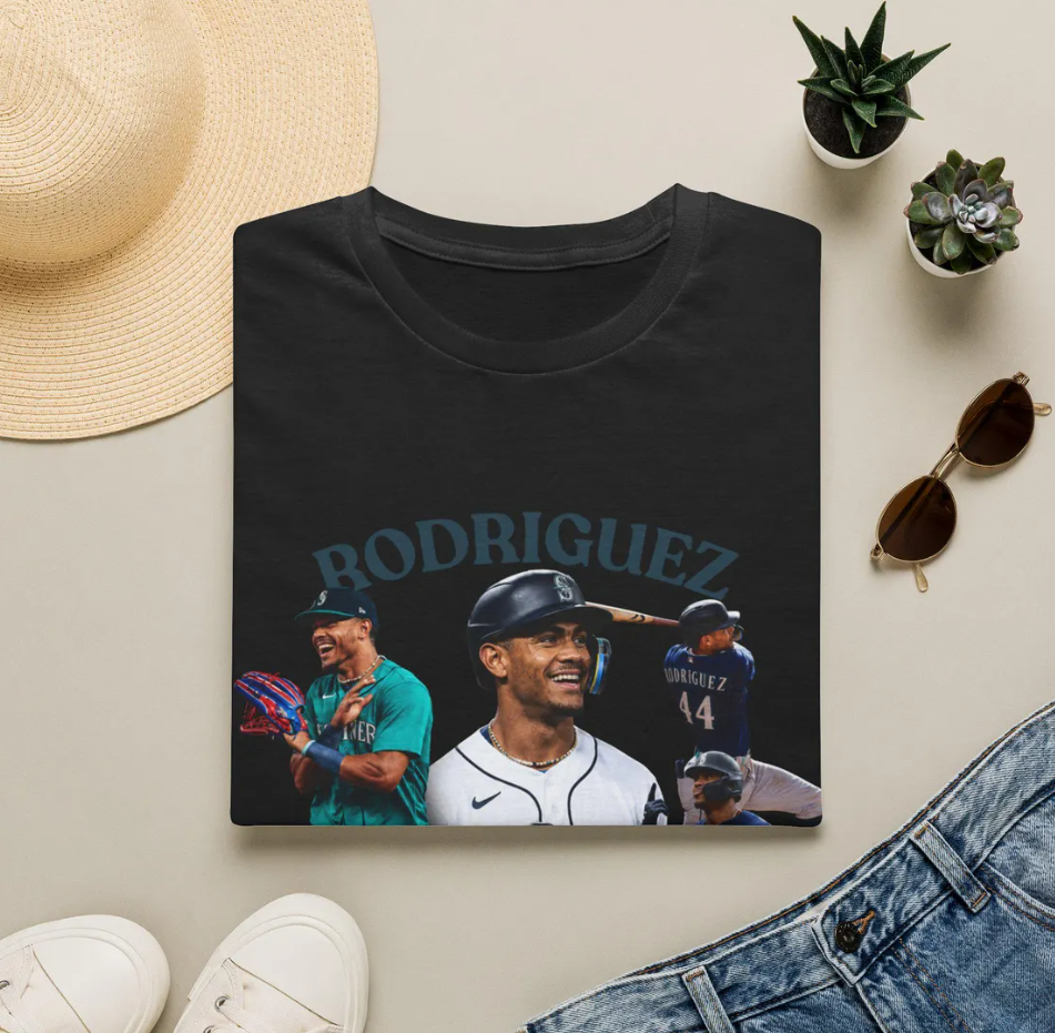 Julio Rodriguez Baseball Player Collage T-Shirt Seattle Mariners Tribute
