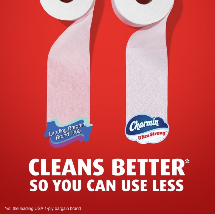 Charmin Ultra Strong Toilet Paper 24 Mega XL Rolls, 330 Sheets Per Roll