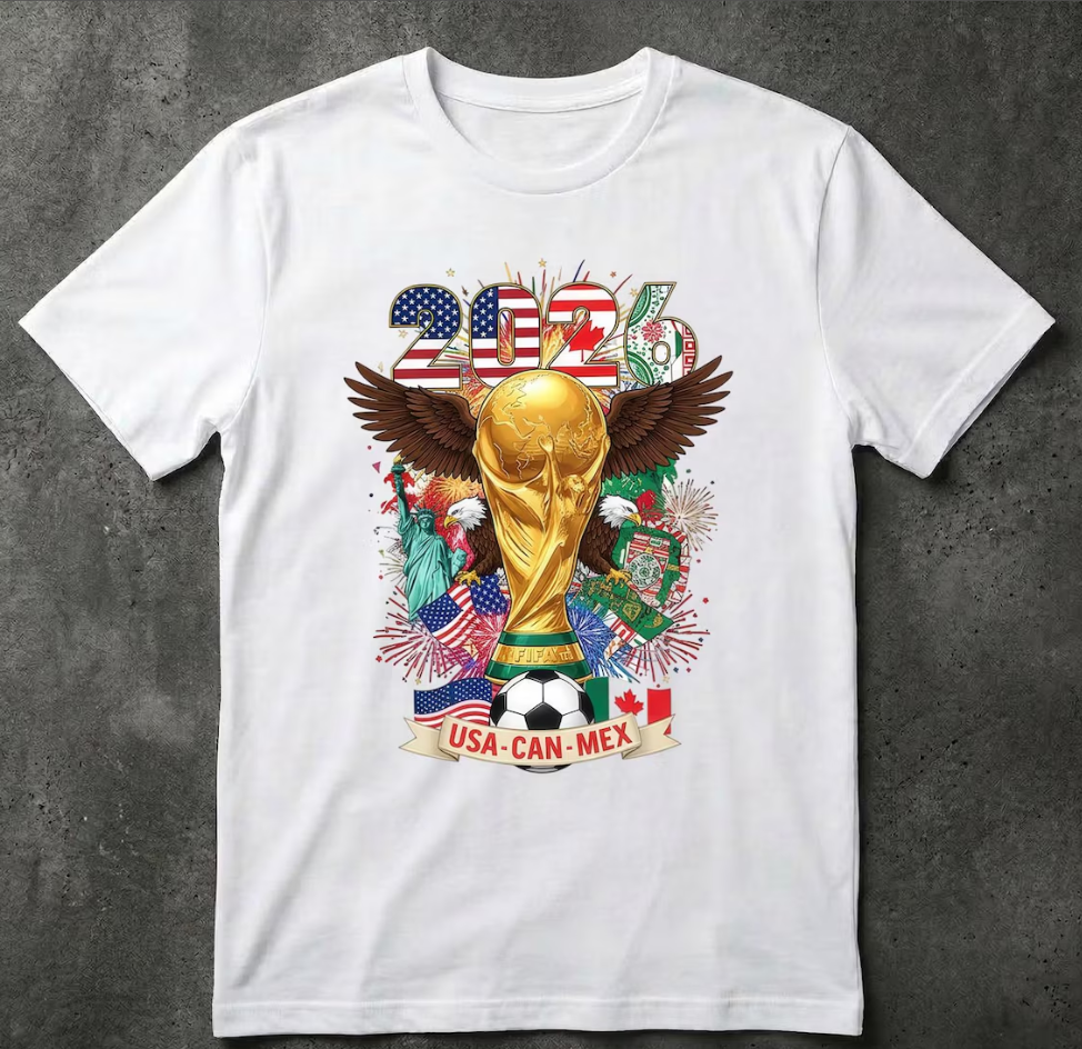 World Cup 2026 Soccer Shirt 3D, Custom USA Canada Mexico Football Tee