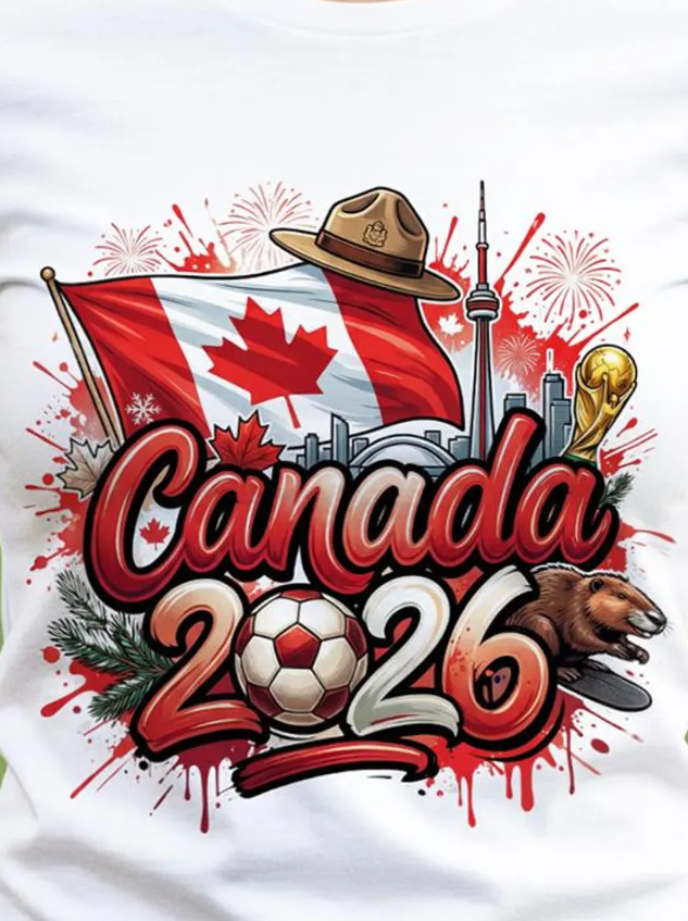 Canada 2026 FIFA World Cup Soccer T-Shirt, Fans Football Tee