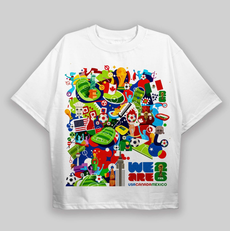 2026 World Cup Soccer Shirt USA Canada Mexico Fan Tee Colorful Graphic Football Shirt World Game Outfit Gift for Fans Unisex T-Shirt.