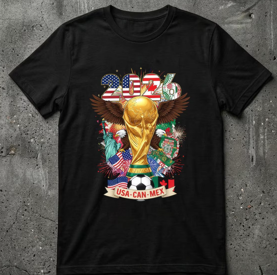World Cup 2026 Soccer Shirt 3D, Custom USA Canada Mexico Football Tee