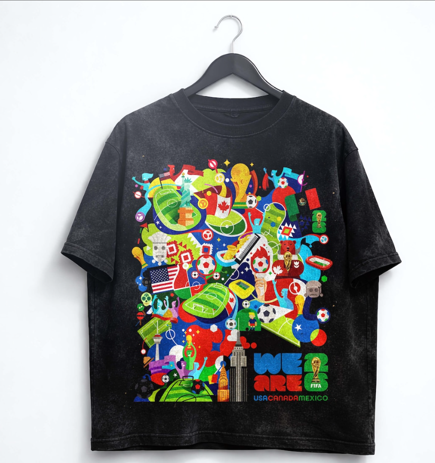 2026 World Cup Soccer Shirt USA Canada Mexico Fan Tee Colorful Graphic Football Shirt World Game Outfit Gift for Fans Unisex T-Shirt.