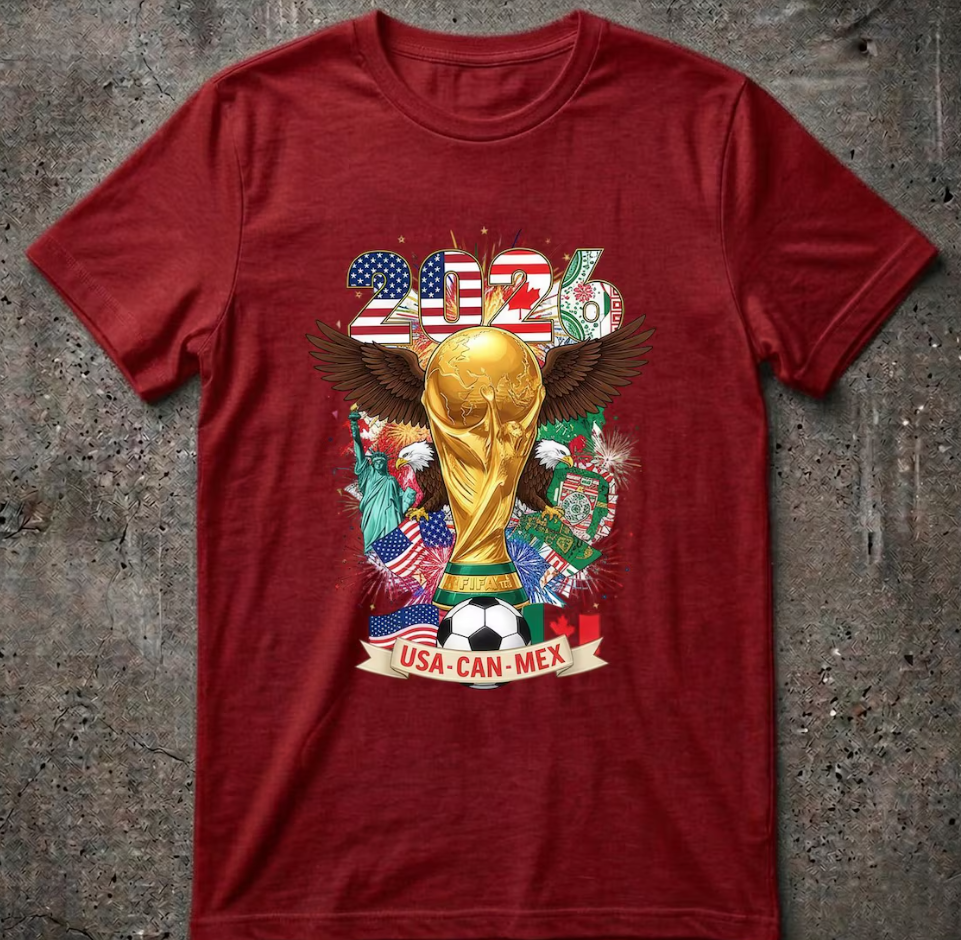 World Cup 2026 Soccer Shirt 3D, Custom USA Canada Mexico Football Tee