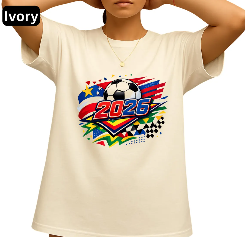 2026 FIFA World Cup Soccer Fan T-Shirt, USA Canada Mexico Football Tee