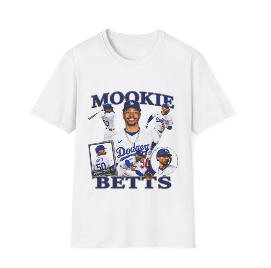 Mookie Betts Baseball Collage T-Shirt Dodgers Player Tee, Los Angeles Dodgers