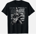 Abraham Lincoln Playing Guitar 4th July 250th Anniversary T-Shirt