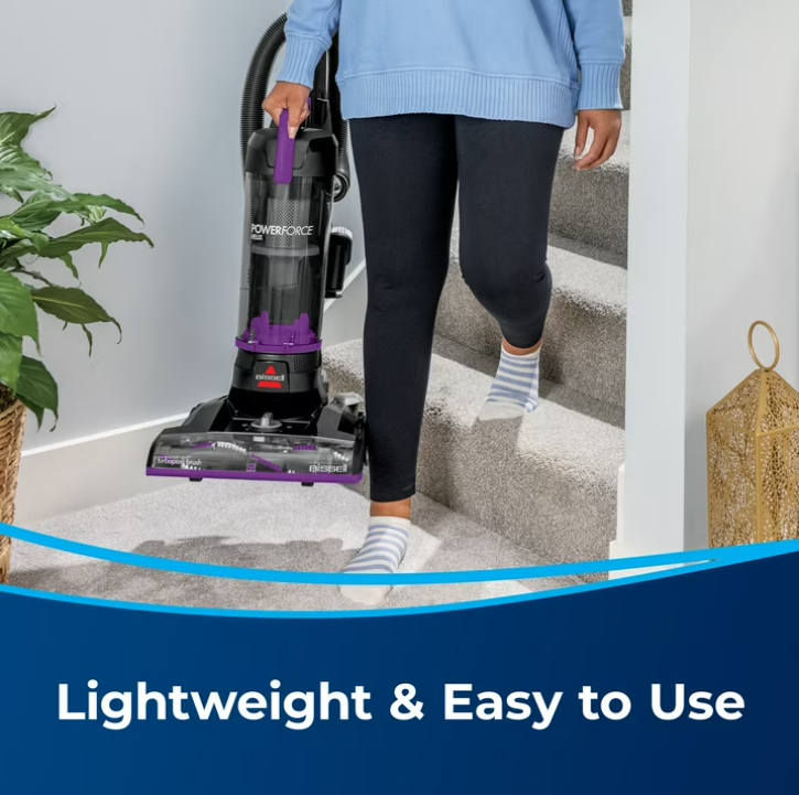 BISSELL PowerForce Helix, Bagless, Upright Vacuum, Pet Friendly, Scatter-Free Technology, Helix Dirt Separation System, Lightweight, 3313U, Purple & Black