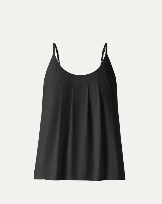 U-Neck Pleated Spaghetti Bra Tank