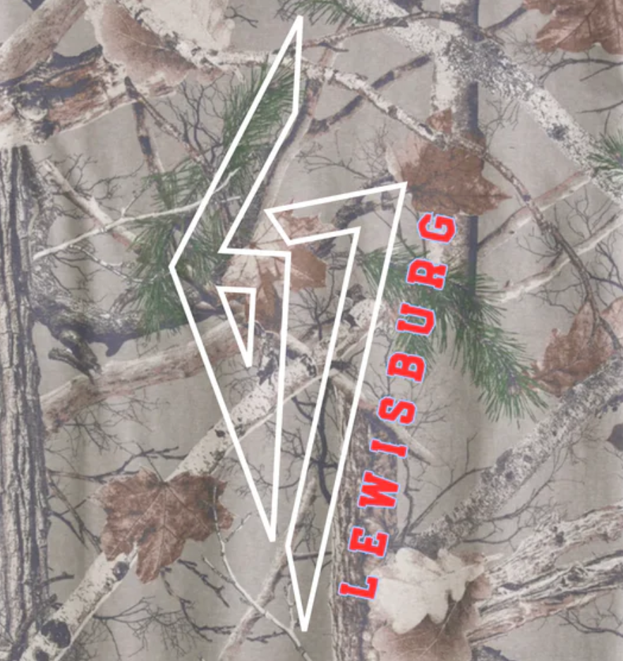 Six Seven Camo Boxy Tee - LMS Cheer Fundraiser - Lewisburg Shirt- Full Length Tee