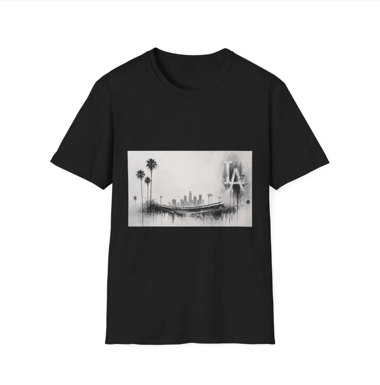 Los Angeles Dodgers Stadium Palm Trees Skyline T-Shirt