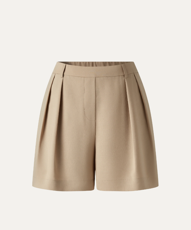 Lyocell-Linen Tailored Shorts with Pockets