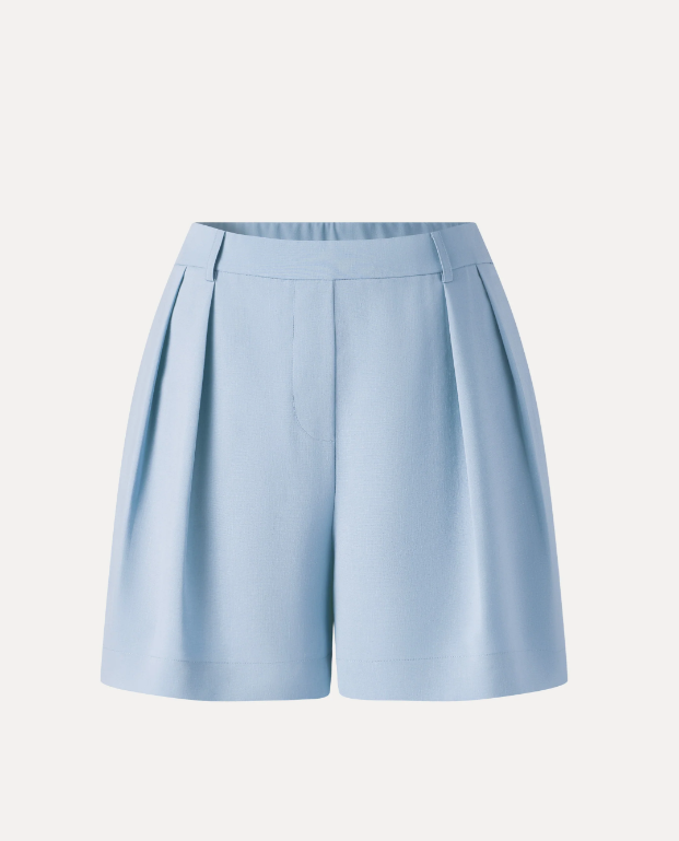 Lyocell-Linen Tailored Shorts with Pockets