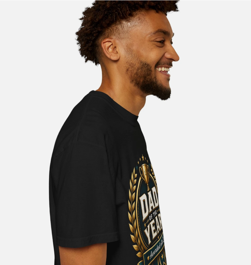 Dad of the Year trophy laurel T-shirt Awarded with Love Fathers day t shirt