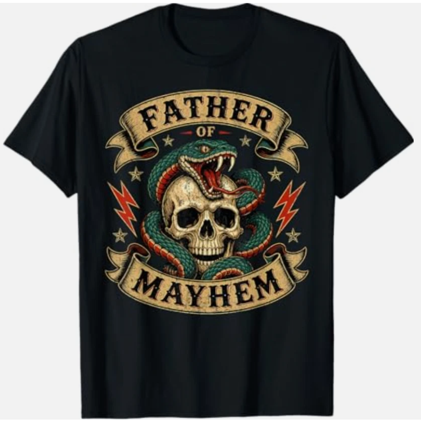 Father of Mayhem Men Dad Funny Father's Day Matching Family T-Shirt