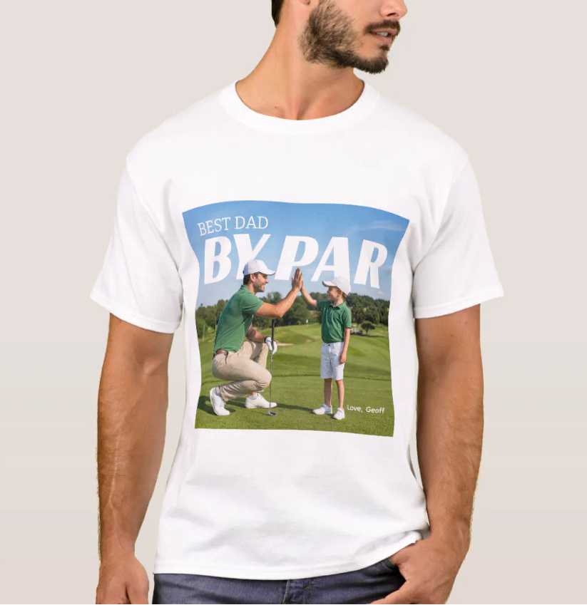 Personalized Father’s Day PhotoPop Photo T-Shirt – Custom Dad Photo Gift Tee