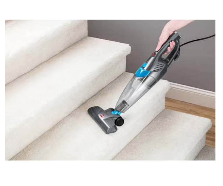 BISSELL 3-in-1, Corded, Stick Vacuum, Carpet, Area Rugs, Hardfloor, Upholstery, Removable Hand Vac, Lightweight, Easy Empty, 2030, Blue & Gray