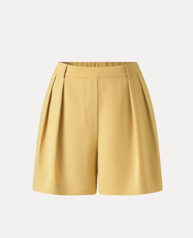 Lyocell-Linen Tailored Shorts with Pockets
